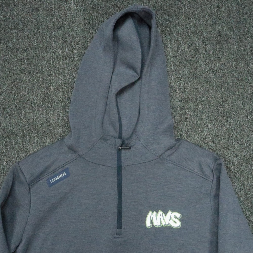 Dallas Mavericks Hoodie Mens Large Blue Legends Hawthorne‎ Tech Pullover 1/4 Zip - Picture 2 of 10